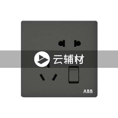 AF225-G二位中标带开关二三极插座10A，古典灰