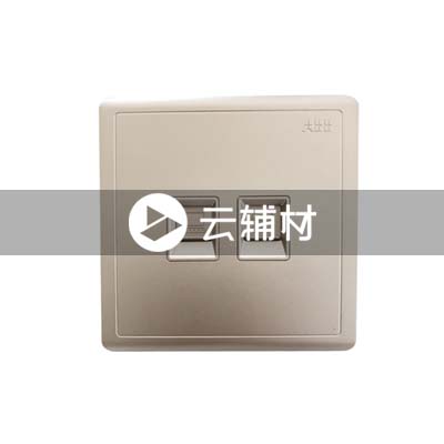 AQ323-CG二位电话/电脑插座，金色