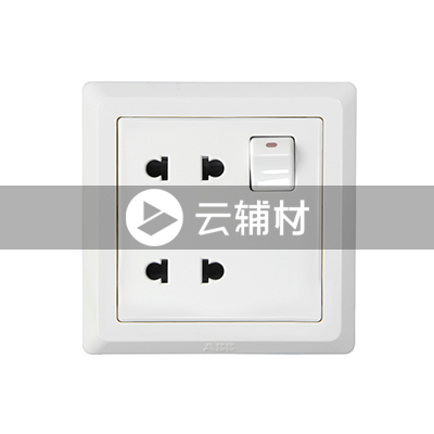 AE222 二位二极扁圆两用带开关插座 10A