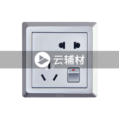 AE225-S 二位二、三极带开关插座（银色） 10A