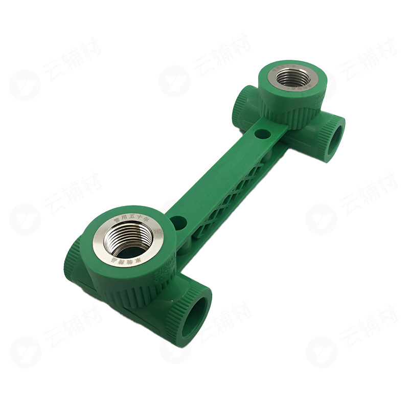 爱康绿色PPR 连体双内螺三通20*1/2