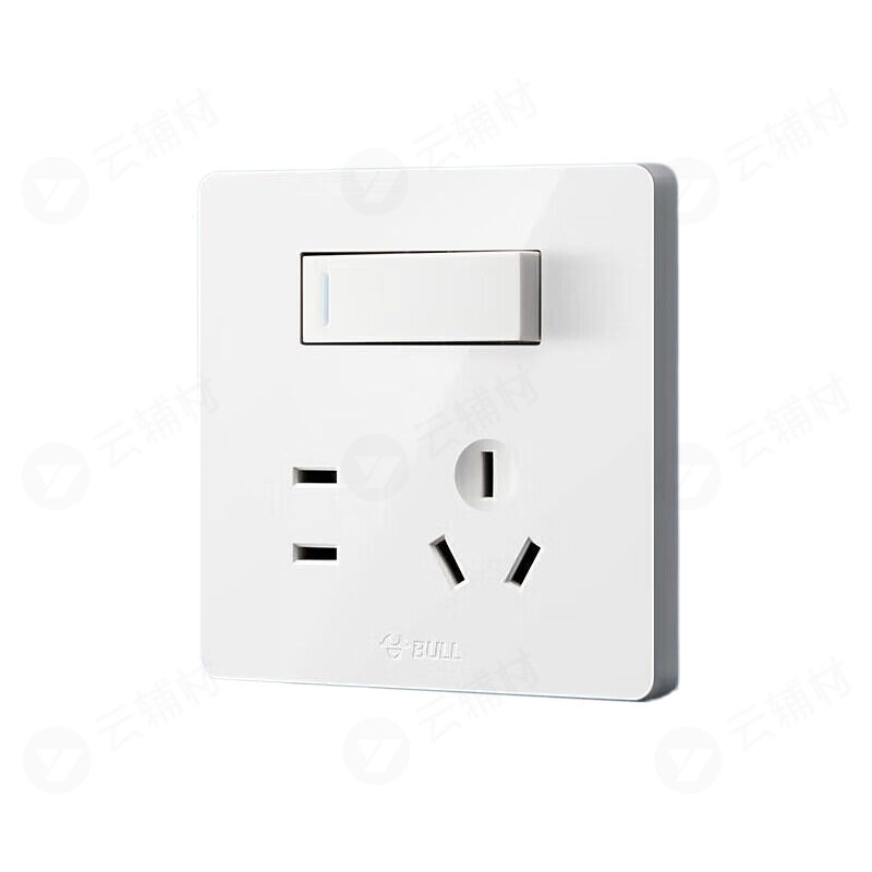 公牛 G12白 一开五孔双E334