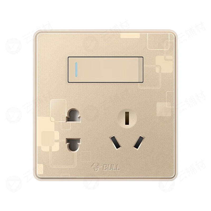 公牛 G18玫瑰金 一开五孔双控 E334