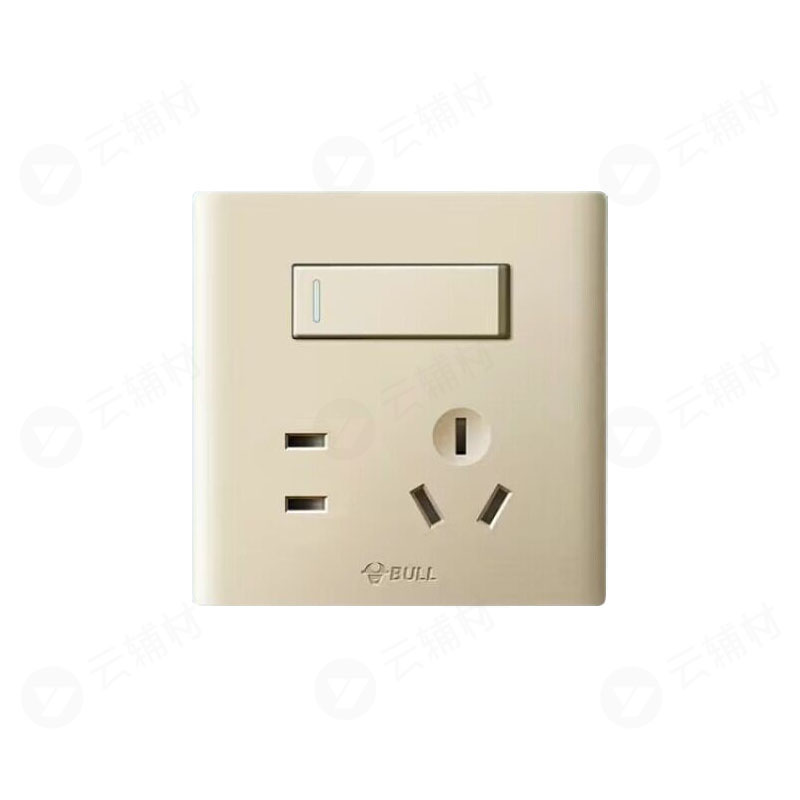 公牛 G25香槟金 一开五孔双E334