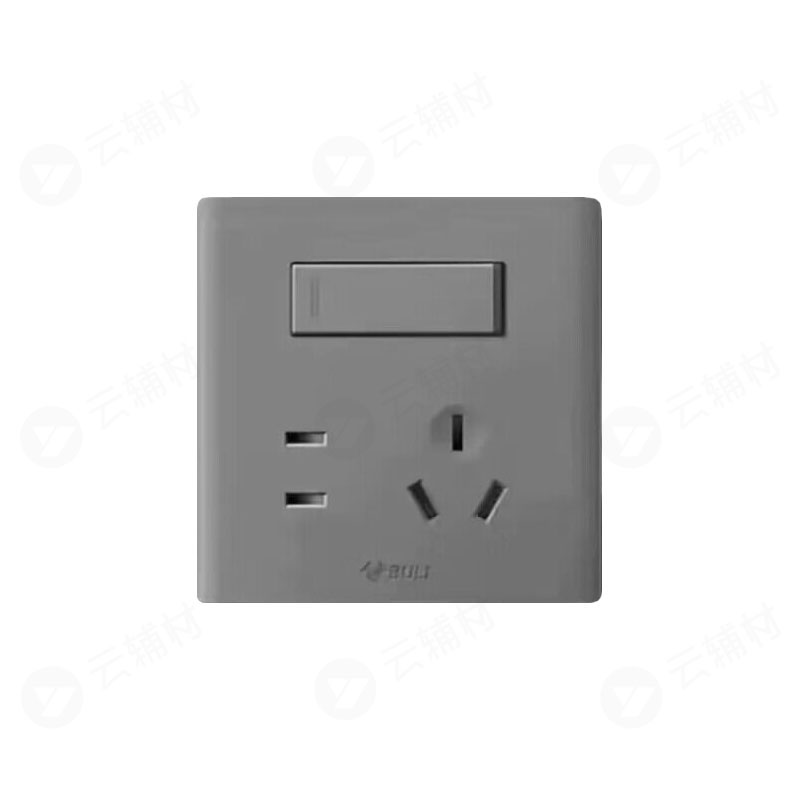 公牛 G25星空灰 一开五孔双16A E334