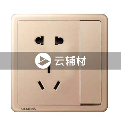 西门子致琦日耀金10A 二三极插座带双控开关