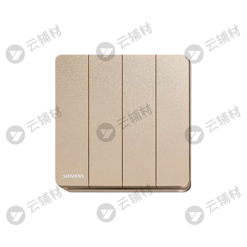 西门子睿致玫瑰金16AX四位单控开关