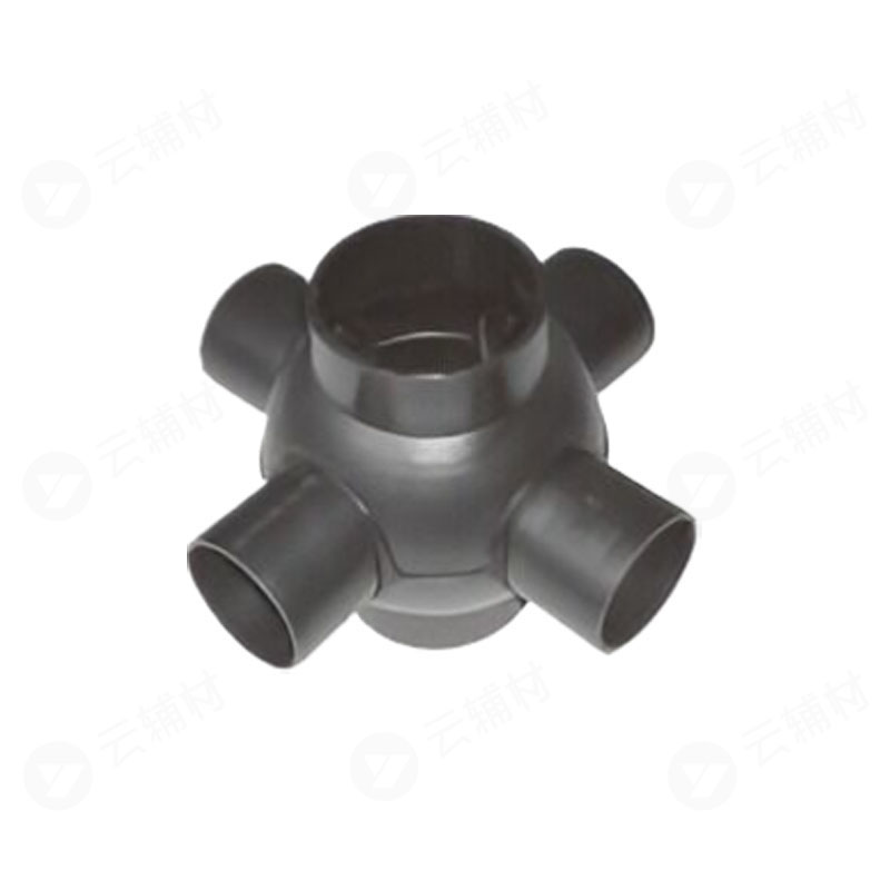 联塑HDPE管件 90多出口球通（六通）DN125x50
